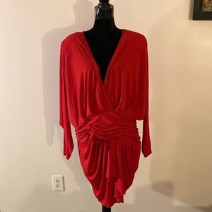 NWOT Fashion To Figure | Women’s Elegant Red Draped Dress - Size   3 (3X)